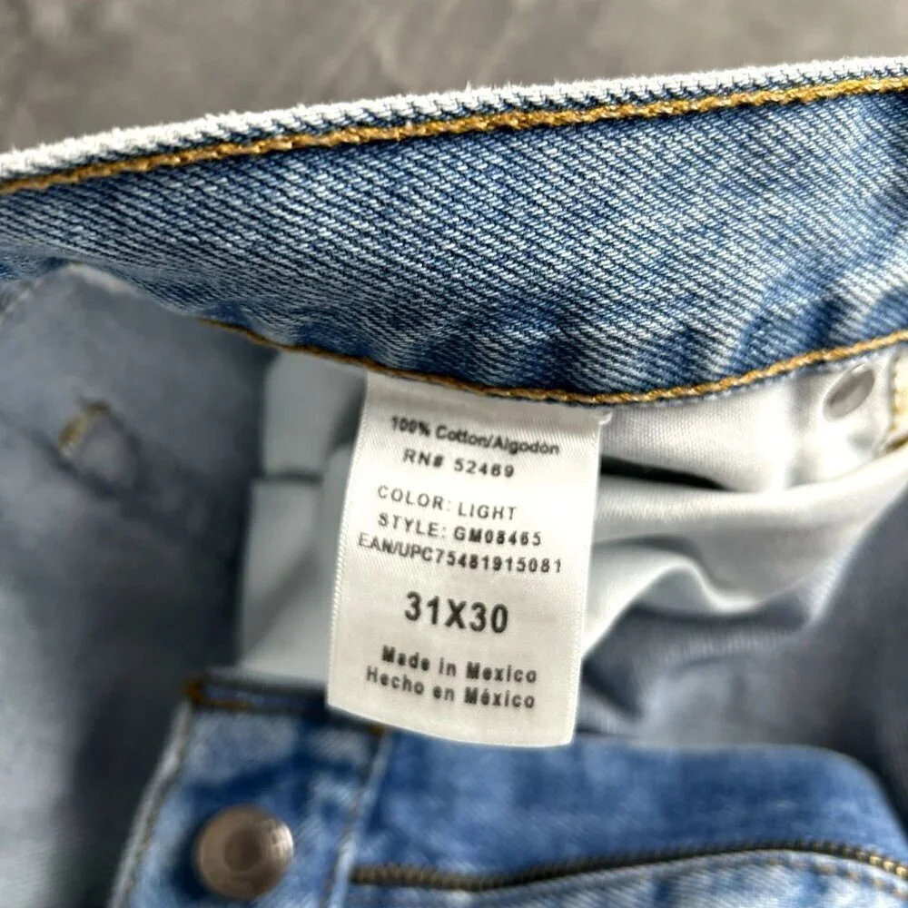 NWT George Men’s Regular Fit Straight Jeans Light Wash Size 31x30